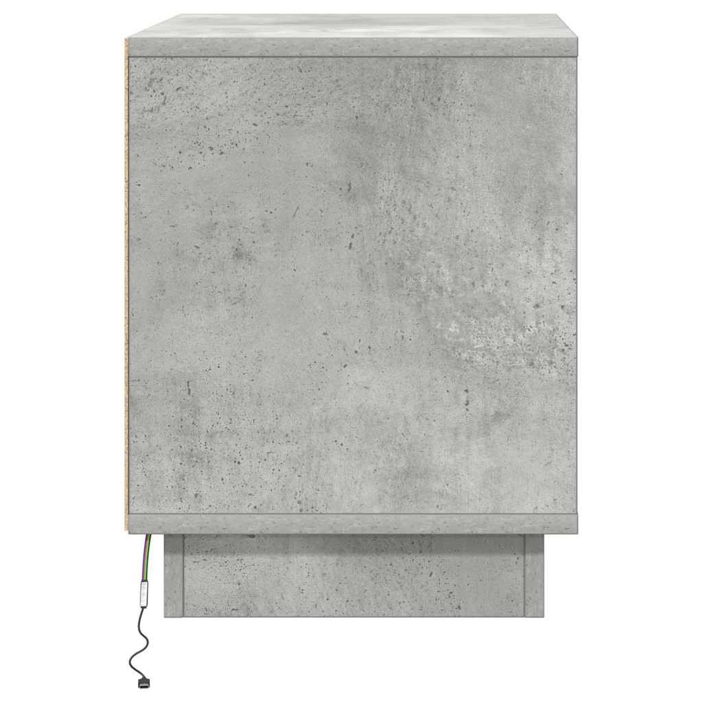 Bedside Cabinet with 2 pcs Concrete grey 44 x 34.5 x 45 cm